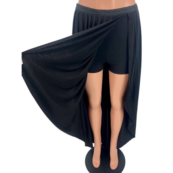 Vintage Y2K Urban Outfitters Black High-Low Maxi Skirt W/ Shorts Whimsygoth Boho - Picture 3 of 12
